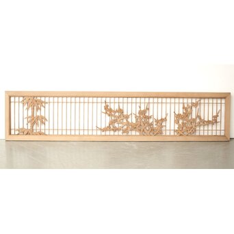 神代杉か 竹と梅の木彫欄間　R0299