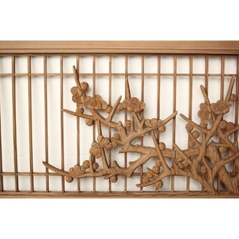 神代杉か 竹と梅の木彫欄間　R0299 