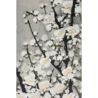 陳大章 中国近代画家 白梅図 紙本 まくり　Z414 