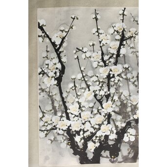 陳大章 中国近代画家 白梅図 紙本 まくり　Z414 
