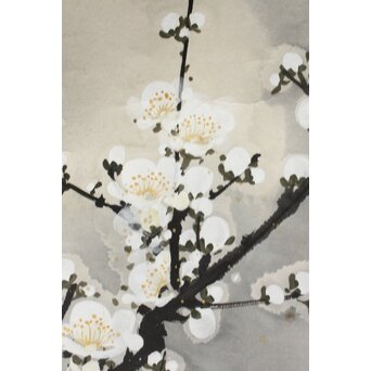 陳大章 中国近代画家 白梅図 紙本 まくり　Z414 