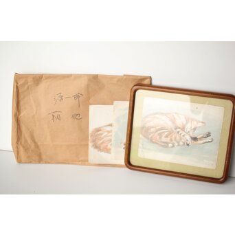 足立源一郎 野外スケッチ道具 パステル画など作品　Z415 