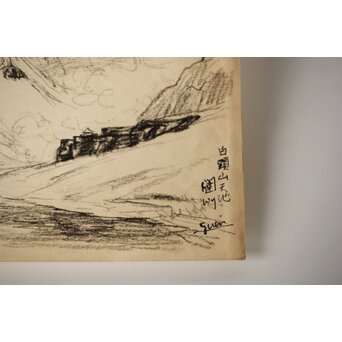 足立源一郎 野外スケッチ道具 パステル画など作品　Z415 