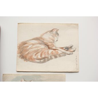 足立源一郎 野外スケッチ道具 パステル画など作品　Z415 