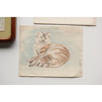 足立源一郎 野外スケッチ道具 パステル画など作品　Z415 