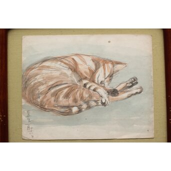 足立源一郎 野外スケッチ道具 パステル画など作品　Z415 