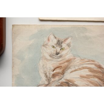 足立源一郎 野外スケッチ道具 パステル画など作品　Z415 