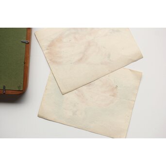 足立源一郎 野外スケッチ道具 パステル画など作品　Z415 