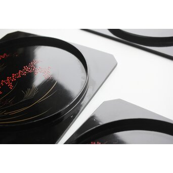 秋草紋 吸物膳 5枚1組　Q332 