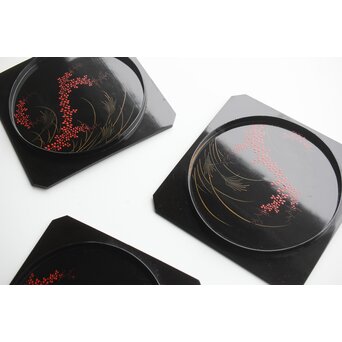 秋草紋 吸物膳 5枚1組　Q332 