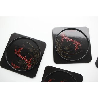 秋草紋 吸物膳 5枚1組　Q332 