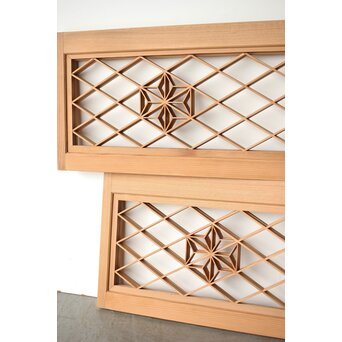 両面仕様 小型組子欄間 2枚1組　R0303 