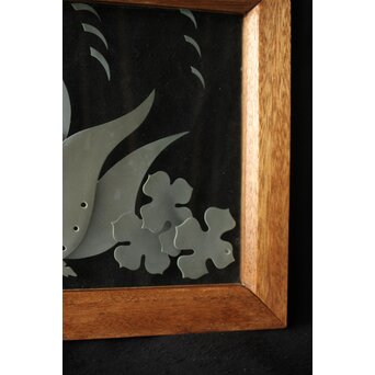 エッチングガラス欄間 鹿図　R0306 