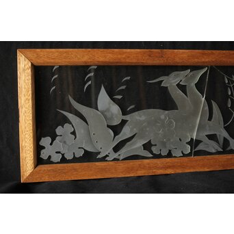 エッチングガラス欄間 鹿図　R0306 