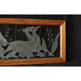 エッチングガラス欄間 鹿図　R0306 