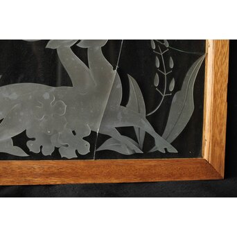 エッチングガラス欄間 鹿図　R0306 