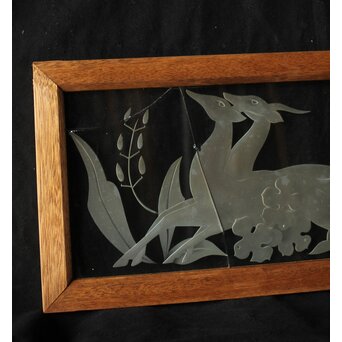 エッチングガラス欄間 鹿図　R0306 