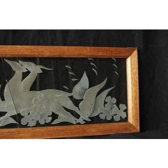 エッチングガラス欄間 鹿図　R0306 