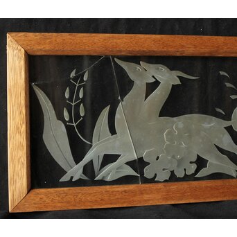 エッチングガラス欄間 鹿図　R0306 