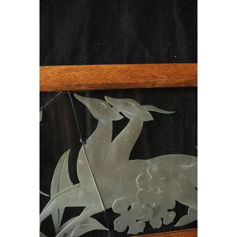 エッチングガラス欄間 鹿図　R0306 