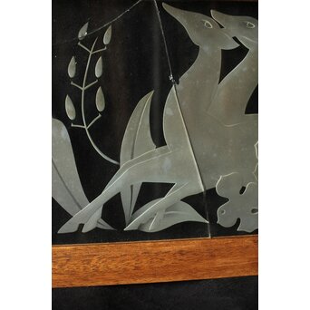 エッチングガラス欄間 鹿図　R0306 