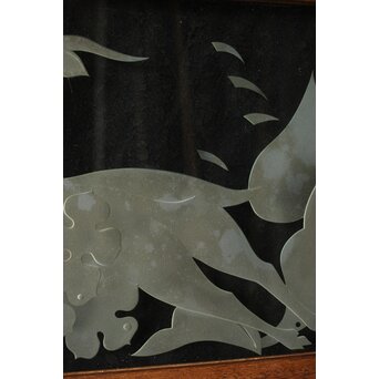 エッチングガラス欄間 鹿図　R0306 