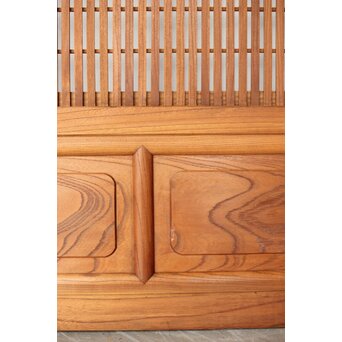 総欅 格子戸 2枚1組　L1094Y 丸い桟に　面取りの装飾