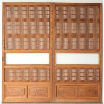 総欅 格子戸 2枚1組　L1094Y