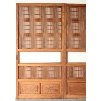 総欅 格子戸 2枚1組　L1094Y 