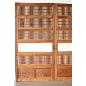 総欅 格子戸 2枚1組　L1094Y 