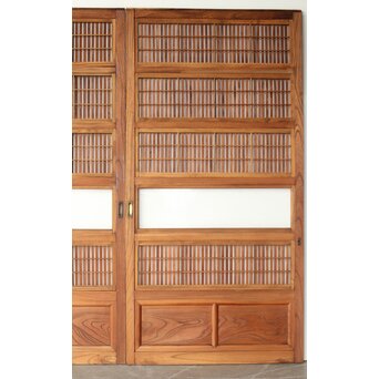 総欅 格子戸 2枚1組　L1094Y 
