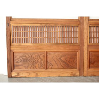 総欅 格子戸 2枚1組　L1094Y 