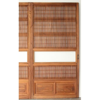 総欅 格子戸 2枚1組　L1094Y 