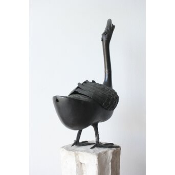 唐物 古銅鴨型香炉　M360 