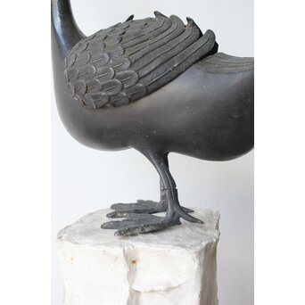 唐物 古銅鴨型香炉　M360 