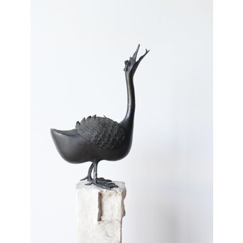 唐物 古銅鴨型香炉　M360