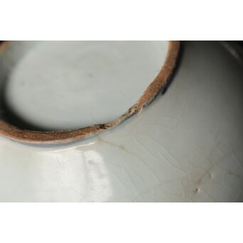 李朝中期 官窯廣州窯 分院里手 染付牡丹文壷【壺中居】解説書/貼紙　P352 