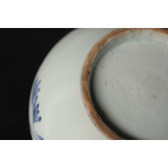 李朝中期 官窯廣州窯 分院里手 染付牡丹文壷【壺中居】解説書/貼紙　P352 