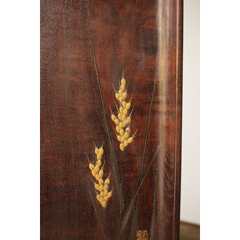 前田桑明 御蔵島桑小盆 共箱　X413 