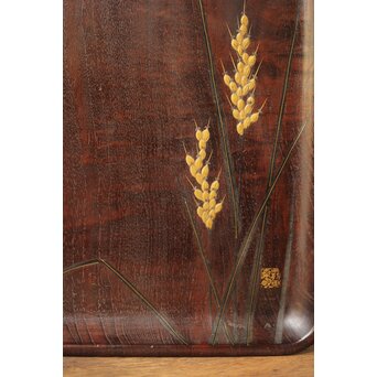 前田桑明 御蔵島桑小盆 共箱　X413 