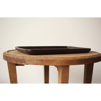 前田桑明 御蔵島桑小盆 共箱　X413 