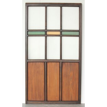 ダイア緑と黄色ガラスの建具　GD0175 ウラ