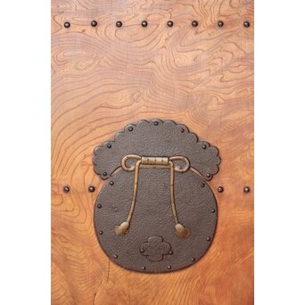 玉杢泡杢 上木目 欅一枚板蔵戸　W104Y 