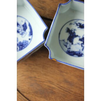 初代 清風与平 図替わり 向付 五客 染付 青花　P355 