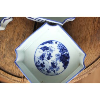 初代 清風与平 図替わり 向付 五客 染付 青花　P355 