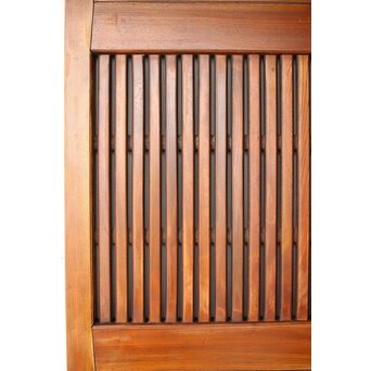 天地板 総欅巾着金具蔵戸　W107Y 整列する格子　横桟には鉄棒使用