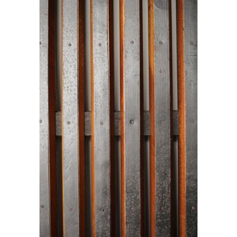 天地板 総欅巾着金具蔵戸　W107Y 台形カットの　凝った格子