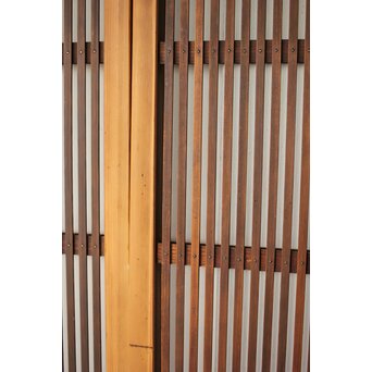 上木目欅板 格子戸 2枚1組　L1096 