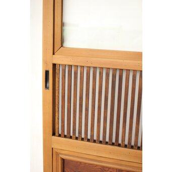 上木目欅板 格子戸 2枚1組　L1096 