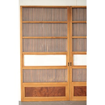 上木目欅板 格子戸 2枚1組　L1096 障子枠は付いておりません